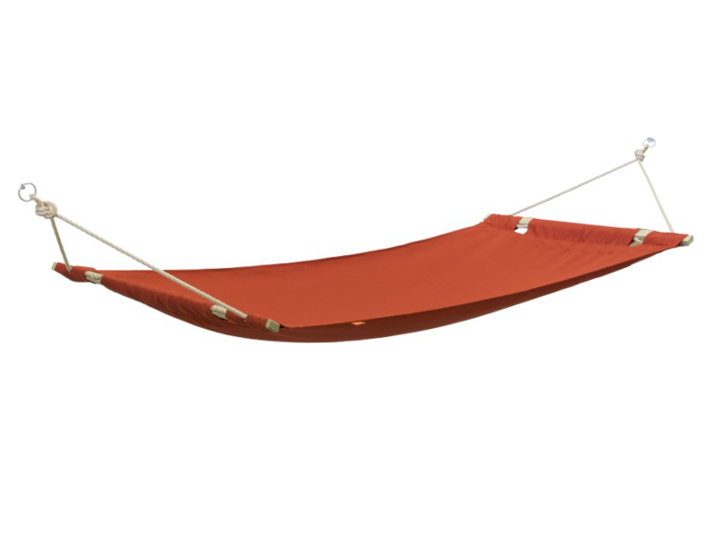 Single cotton hammock with spreader bars - terracotta(ceglany)