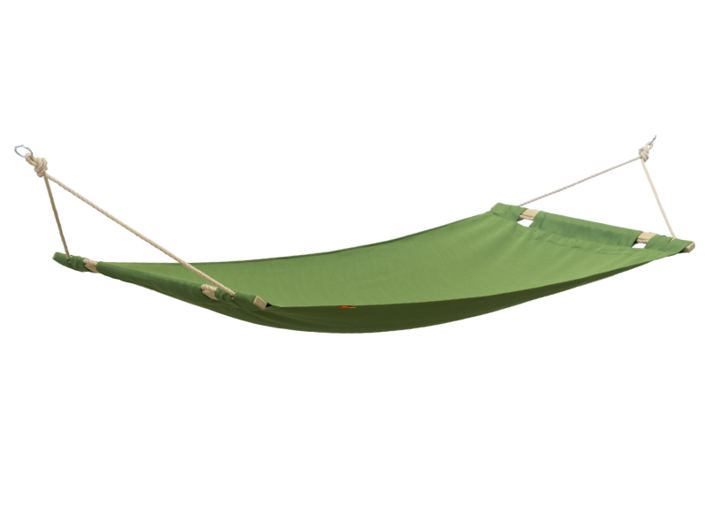 Single cotton hammock with spreader bars - green(zielony)