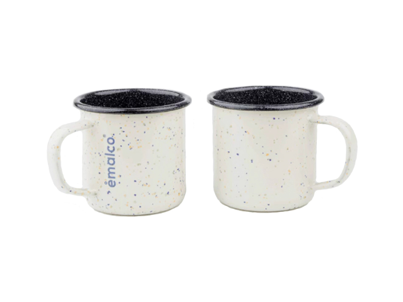 Lot de 2 mugs émaillés - beige(05)