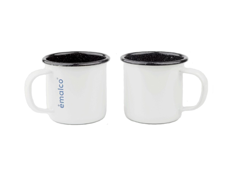 Lot de 2 mugs émaillés - biało-niebieski(03)