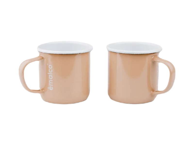 Lot de 2 mugs émaillés - crème(06)