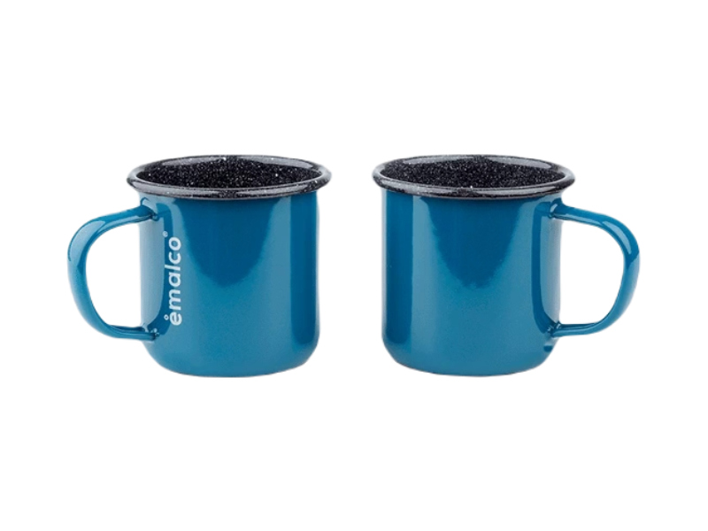 Lot de 2 mugs émaillés - bleu(04)