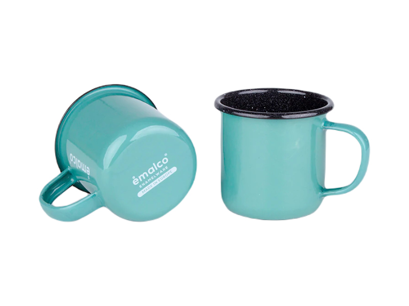 Set of 2 enamel mugs - turquoise(18)