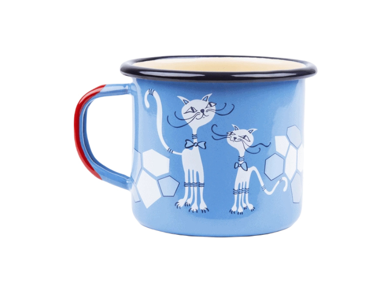 Enamel mug for children - blue(02 - niebieski)